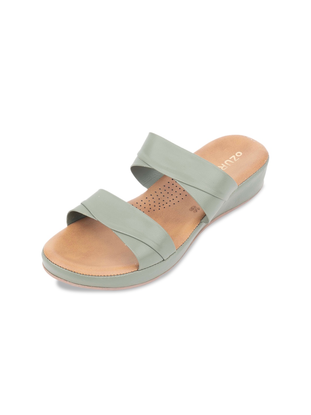 

Ozuri Open Toe Flats, Green