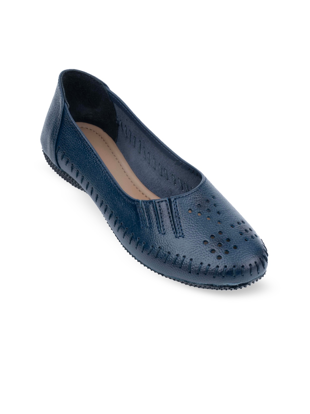 

Ozuri Laser Cut Ballerinas, Navy blue
