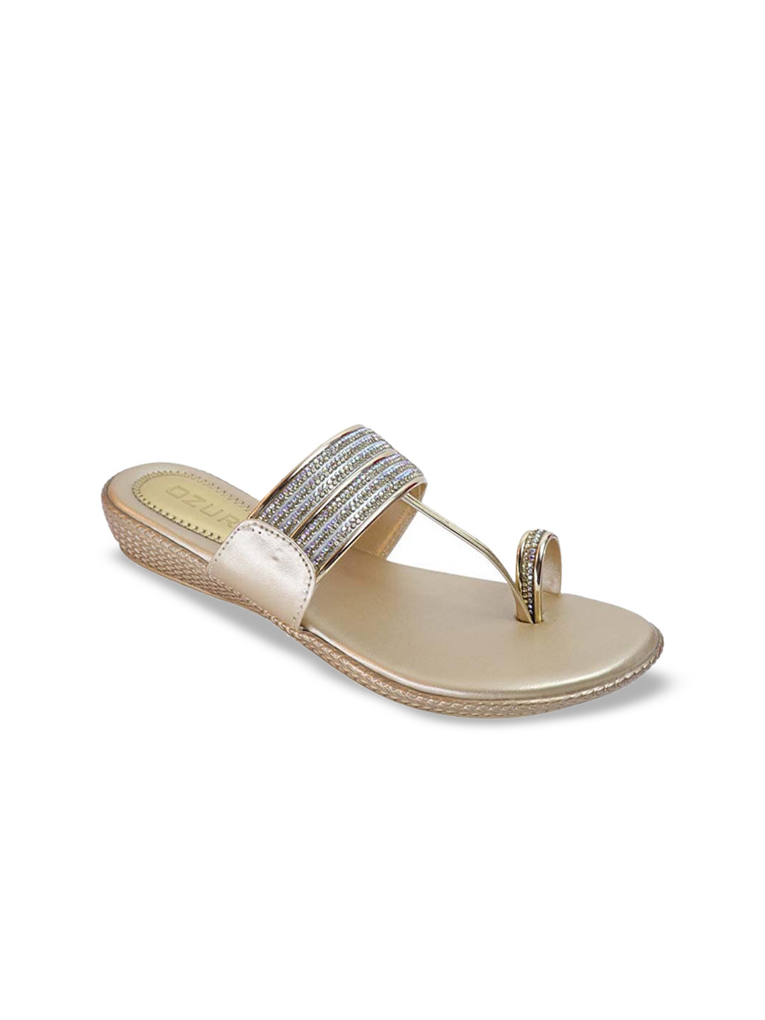 

Ozuri Embellished One Toe Flats, Gold