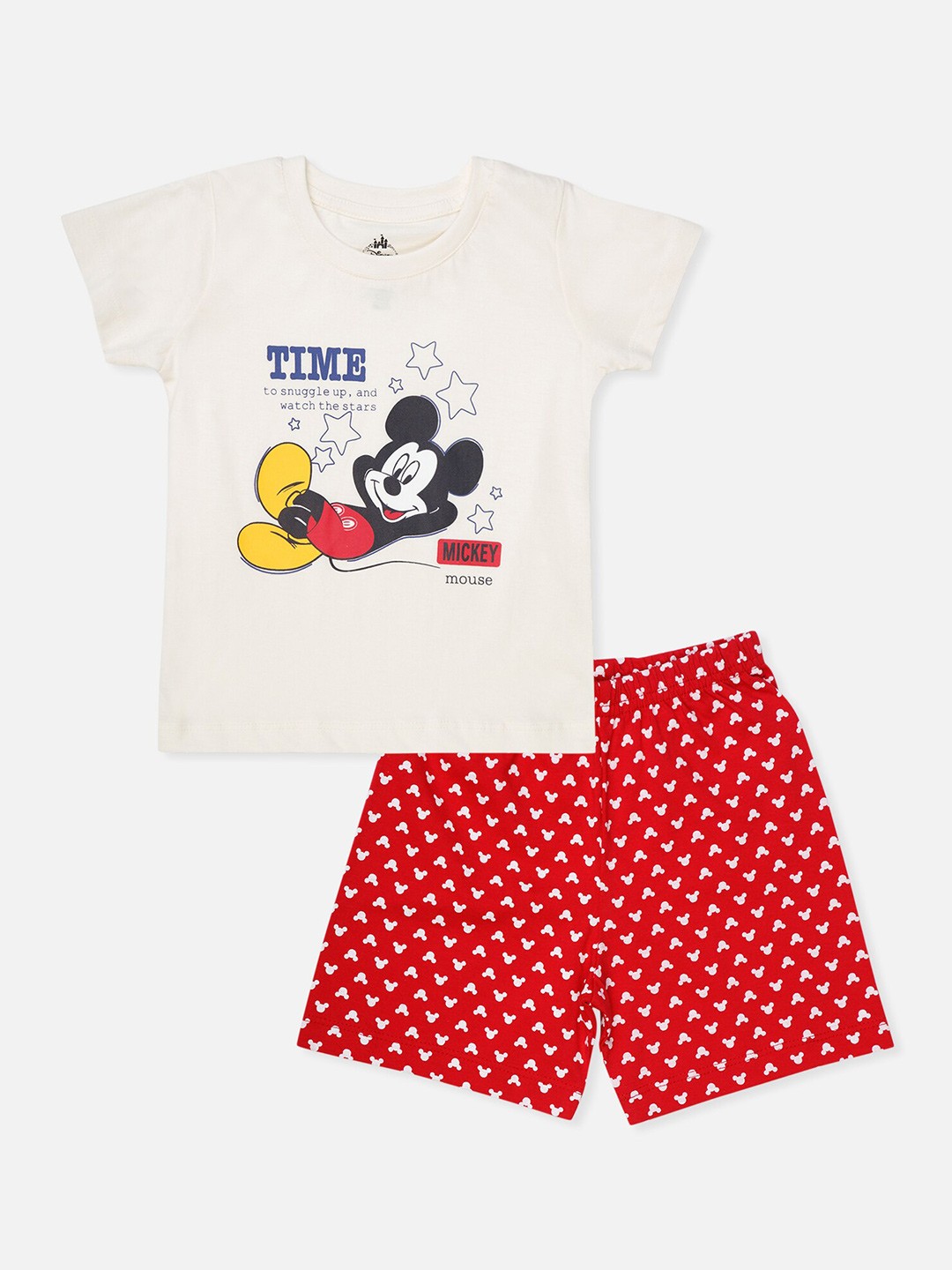 

Bodycare Kids Infant Boys Mickey Mouse Printed T-shirt With Shorts, White