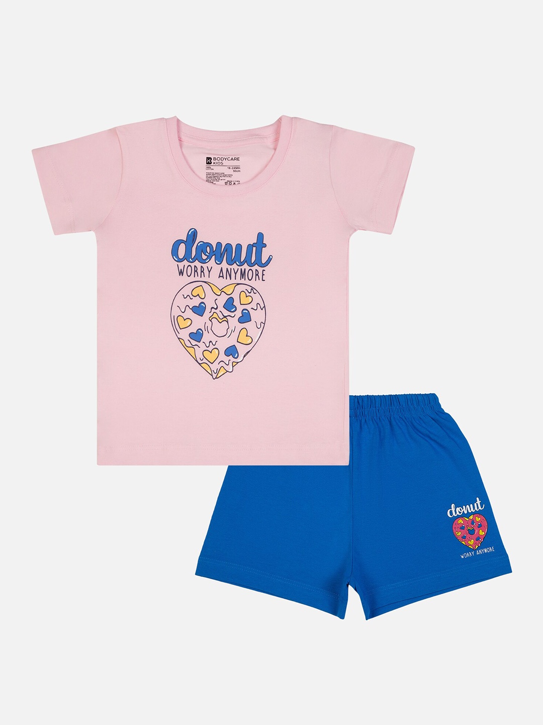 

Bodycare Kids Girls Printed T-shirt With Shorts, Pink
