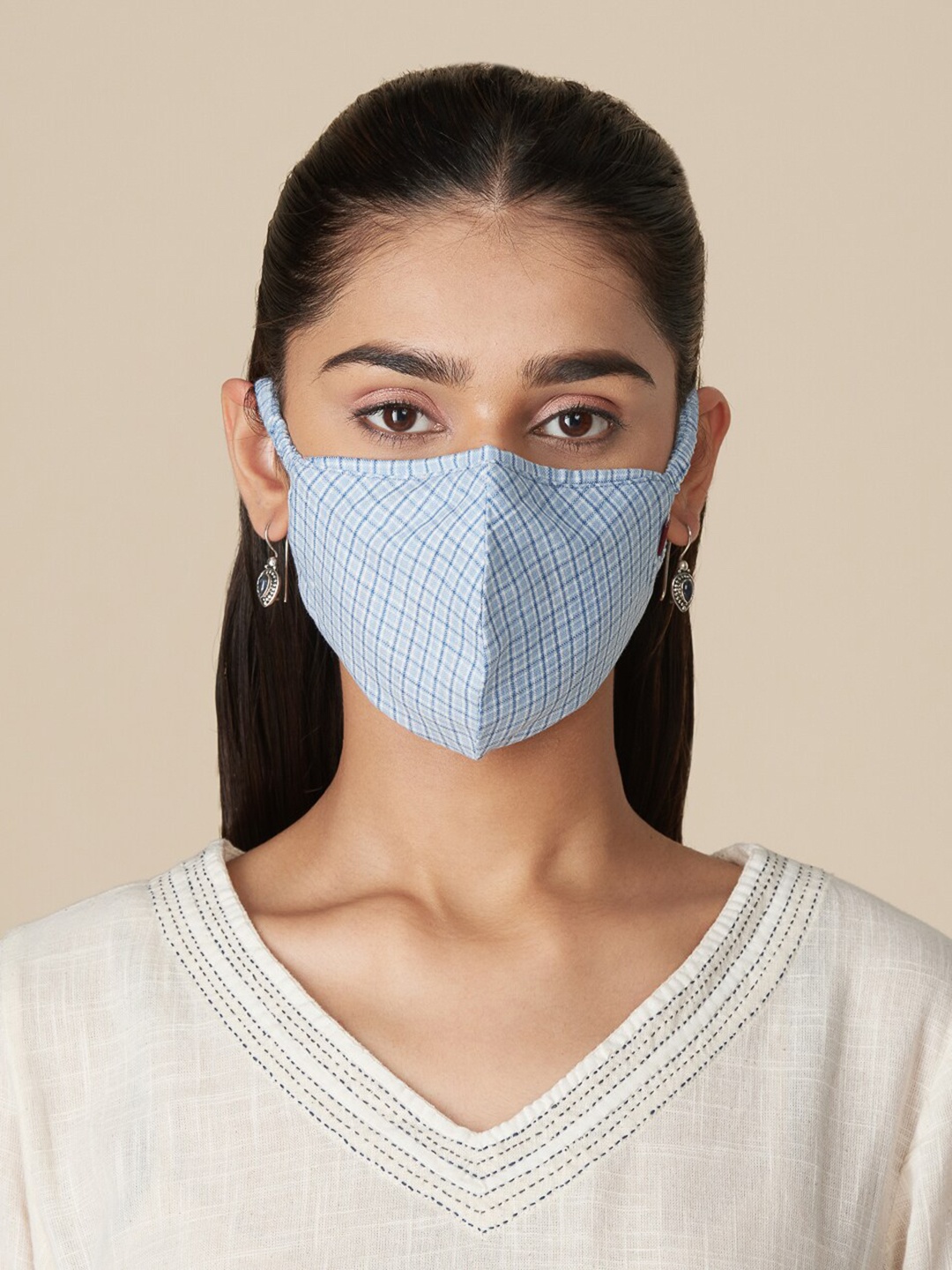 

Fabindia Printed Non-Surgical Cotton Mask, Blue