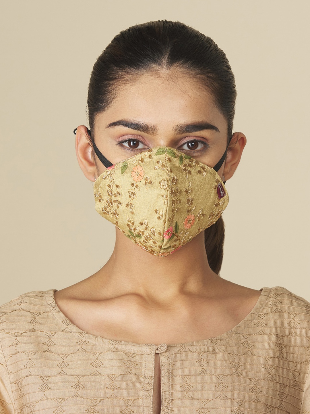 

Fabindia Printed Non-Surgical Outdoor Masks, Gold