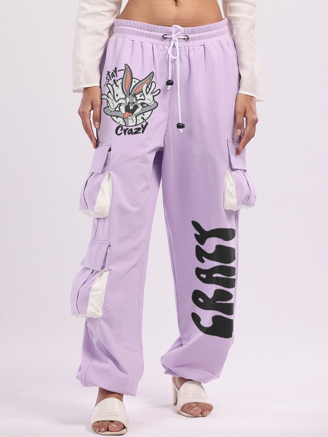 

VYVE Women Relaxed Stay Crazy All Day Trousers, Lavender