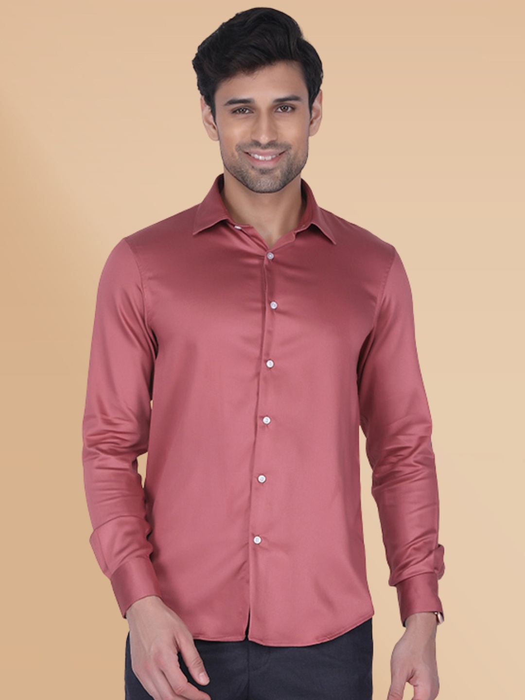 

Berkshire Smart Slim Fit Spread Collar Satin Formal Shirt, Pink