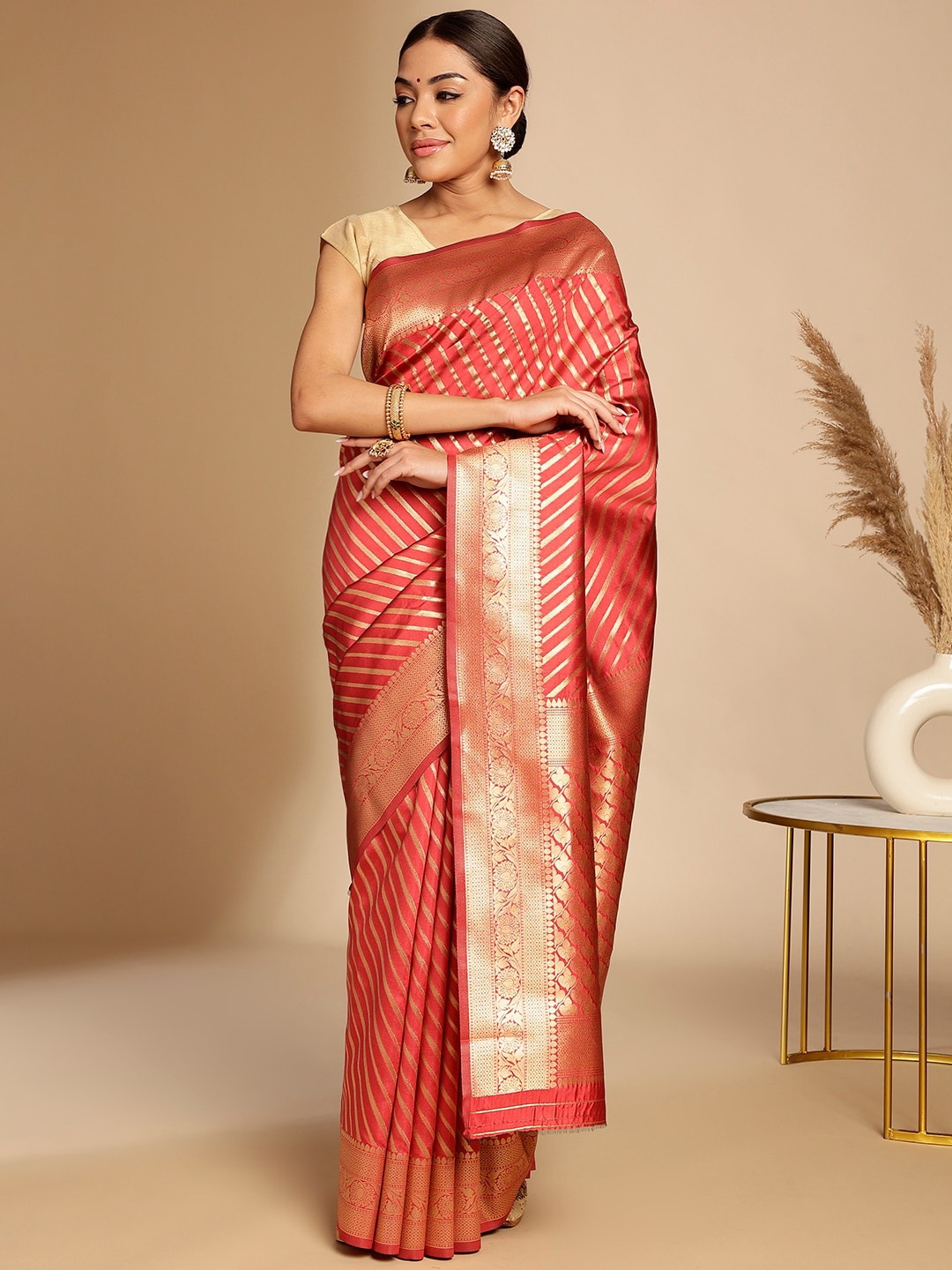 

Anouk Ethnic Woven Design Zari Art Silk Banarasi Saree, Red