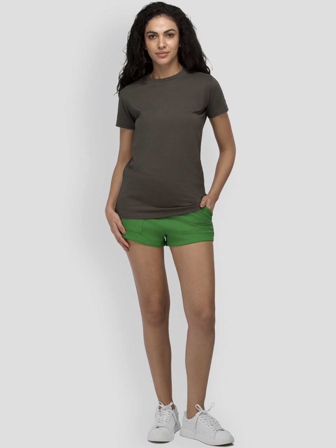 

PANGOLIN Round Neck Cotton Casual T-shirt, Grey