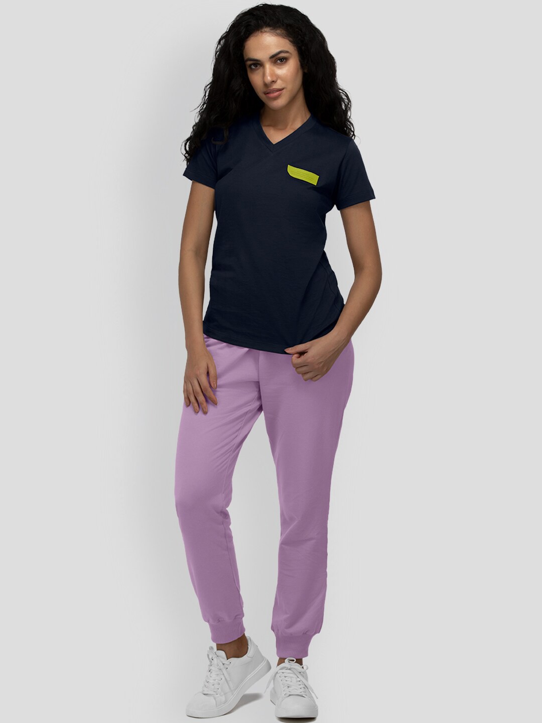 

PANGOLIN V-Neck Cotton Casual T-shirt, Blue