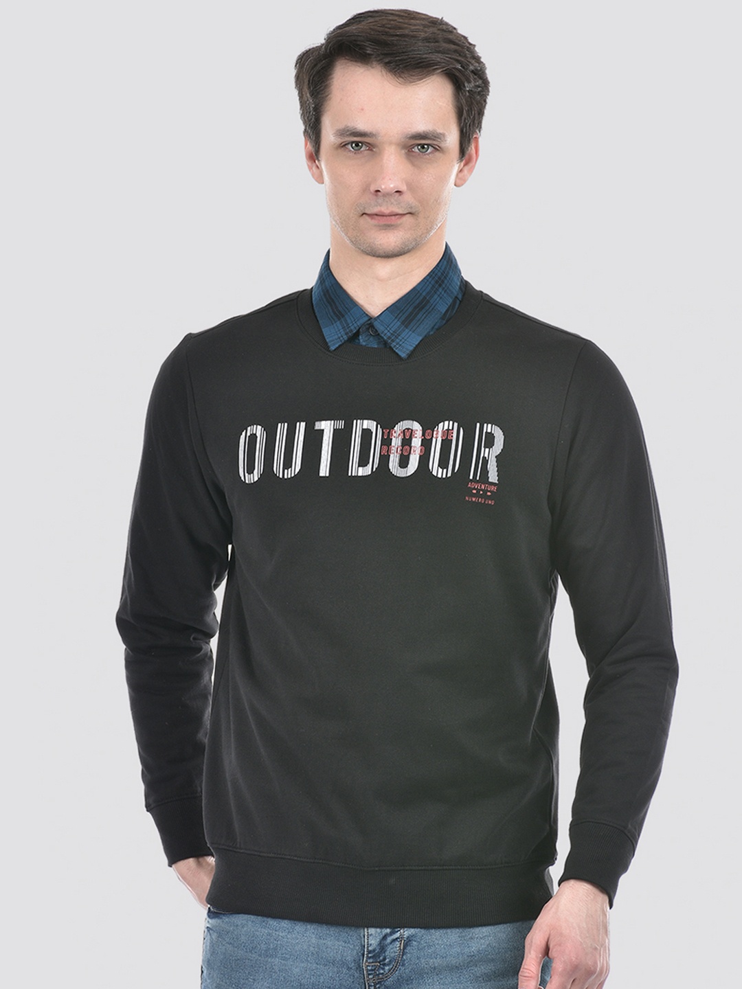 Numero Uno Typography Printed Pullover Sweatshirt, Black