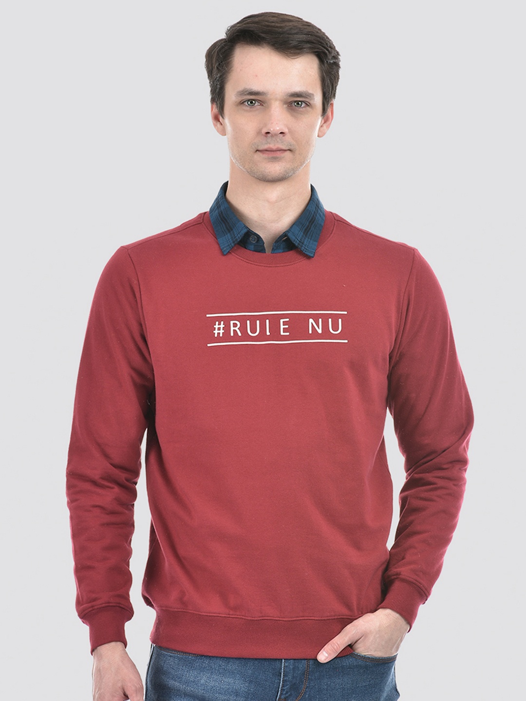 

Numero Uno Cotton Round Neck Printed Sweatshirt, Maroon