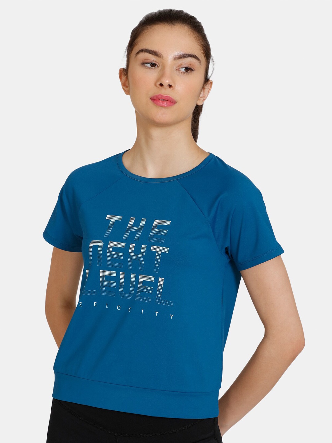 

Zelocity by Zivame Typography Printed Cotton Top, Blue