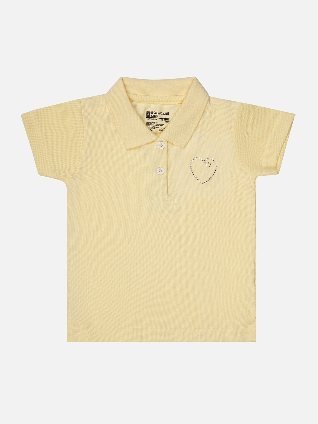 

Bodycare Girls Polo Collar Raw Edge T-shirt, Yellow