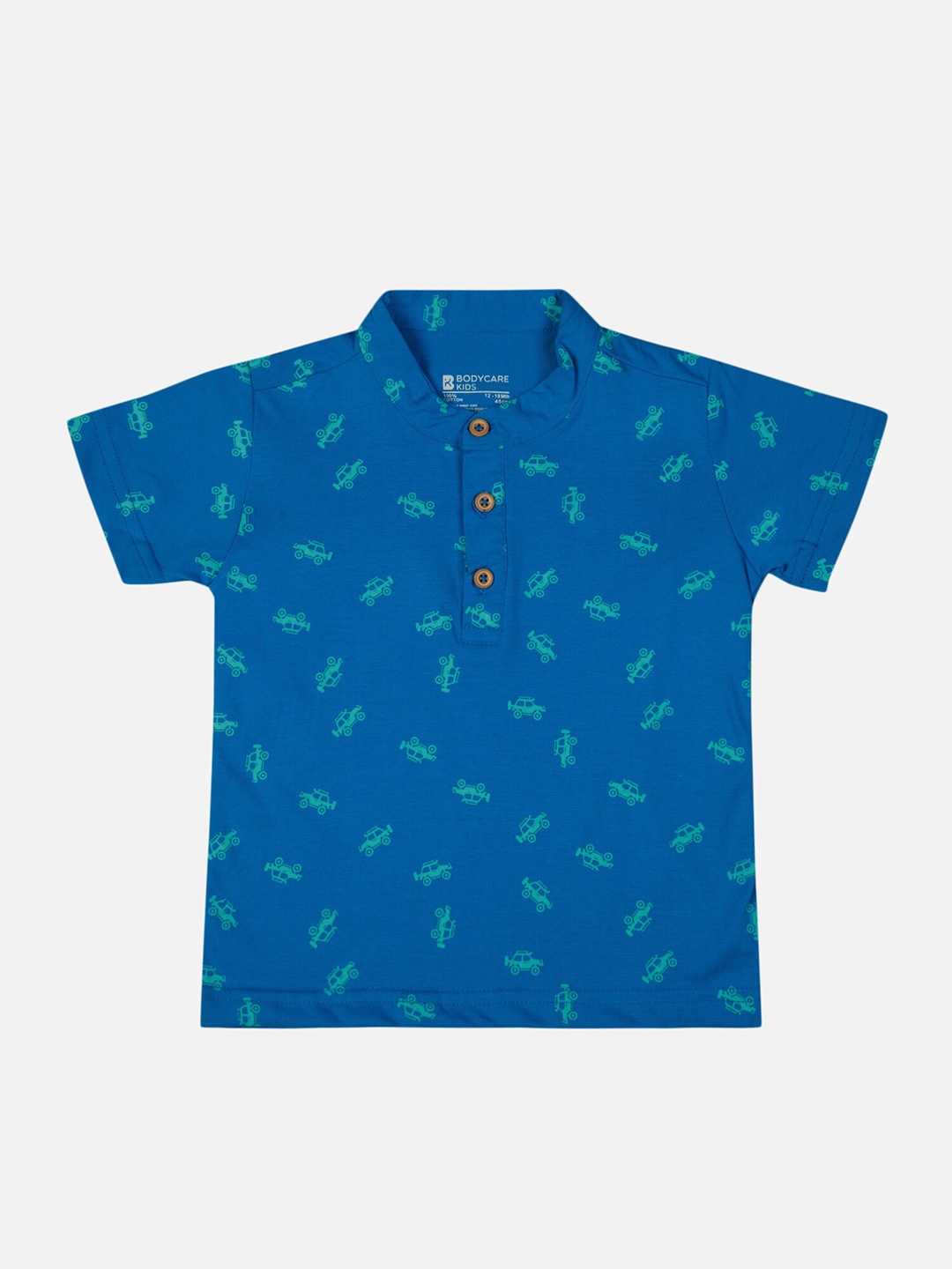 

Bodycare Boys Conversational Printed Polo Collar Cotton T-shirt, Blue