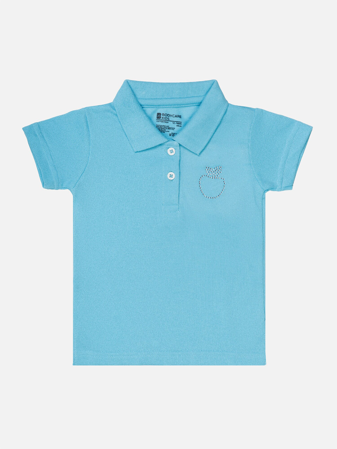 

Bodycare Girls Embellished Polo Collar Cotton T-shirt, Blue