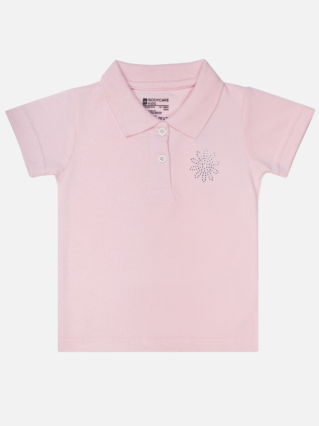 

Bodycare Girls Polo Collar Short Sleeves Cotton T-shirt, Pink