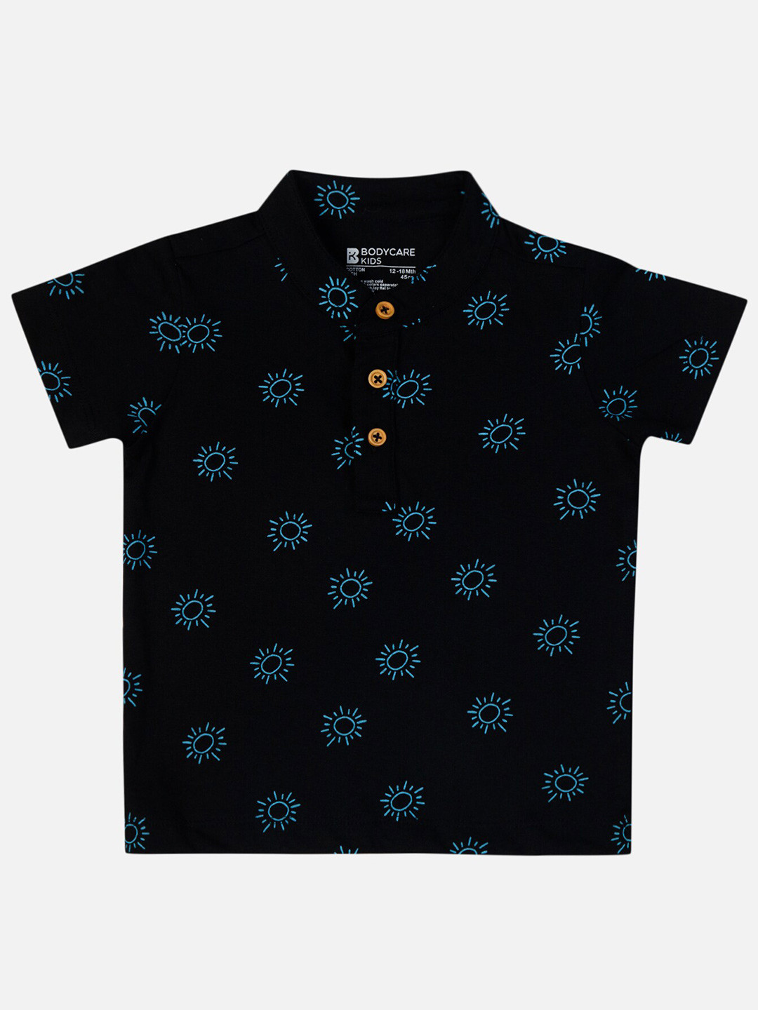 

Bodycare Boys Conversational Printed Polo Collar Cotton T-shirt, Black