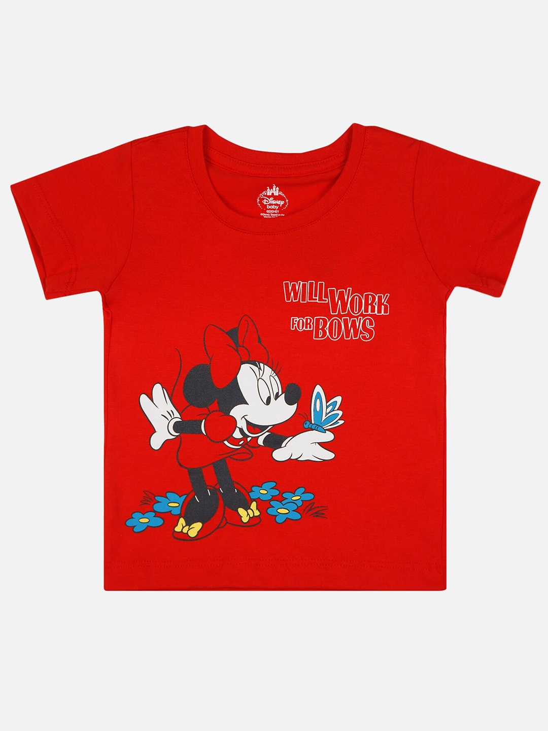 

Bodycare Girls Minnie Mouse Printed Cotton T-shirt, Red