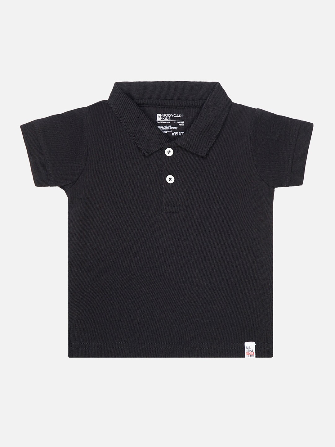 

Bodycare Boys Polo Collar Short Sleeves Cotton T-shirt, Black