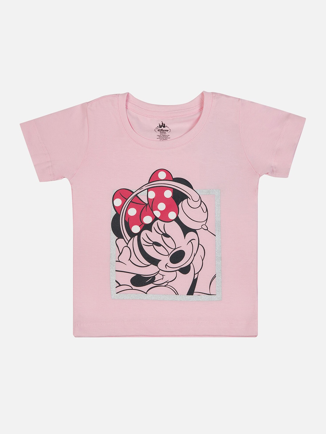 

Bodycare Girls Minnie Mouse Printed Cotton T-shirt, Pink