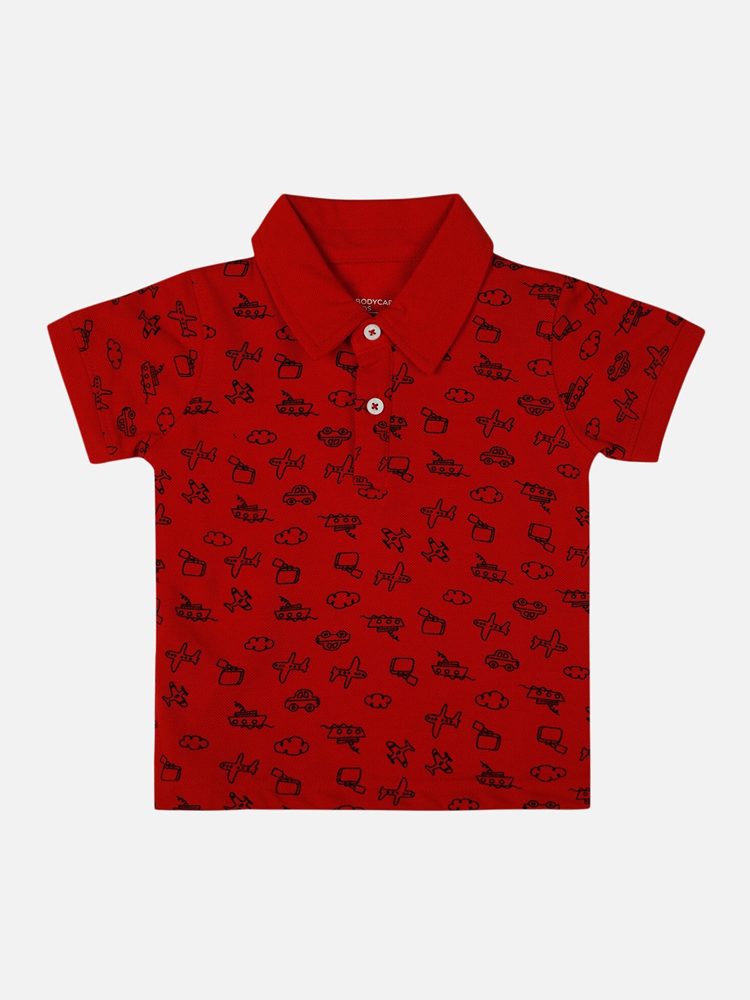 

Bodycare Boys Printed Polo Collar T-shirt, Red