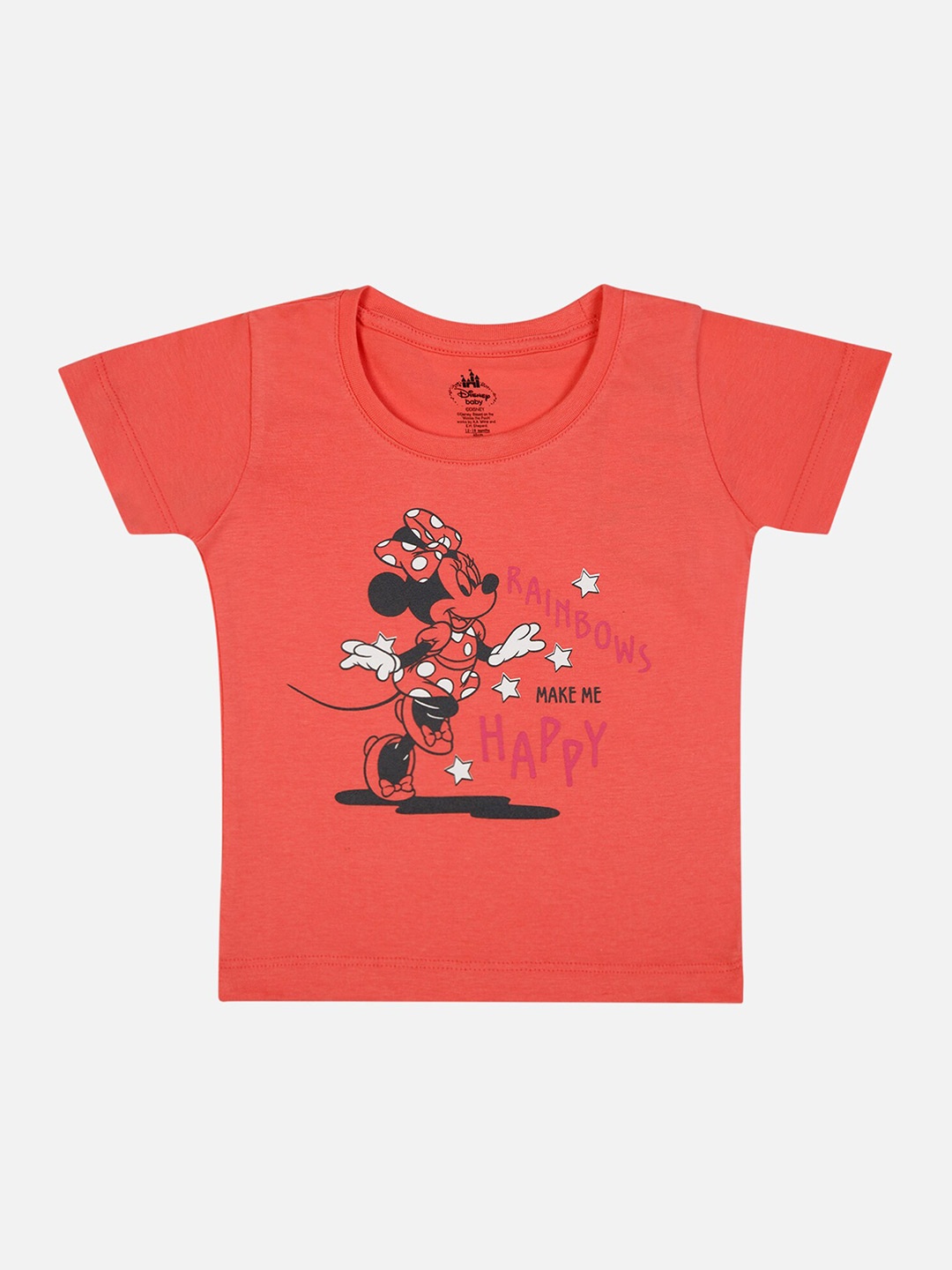 Bodycare Girls Graphic Printed Minnie & Friends Cotton T-shirt, Pink