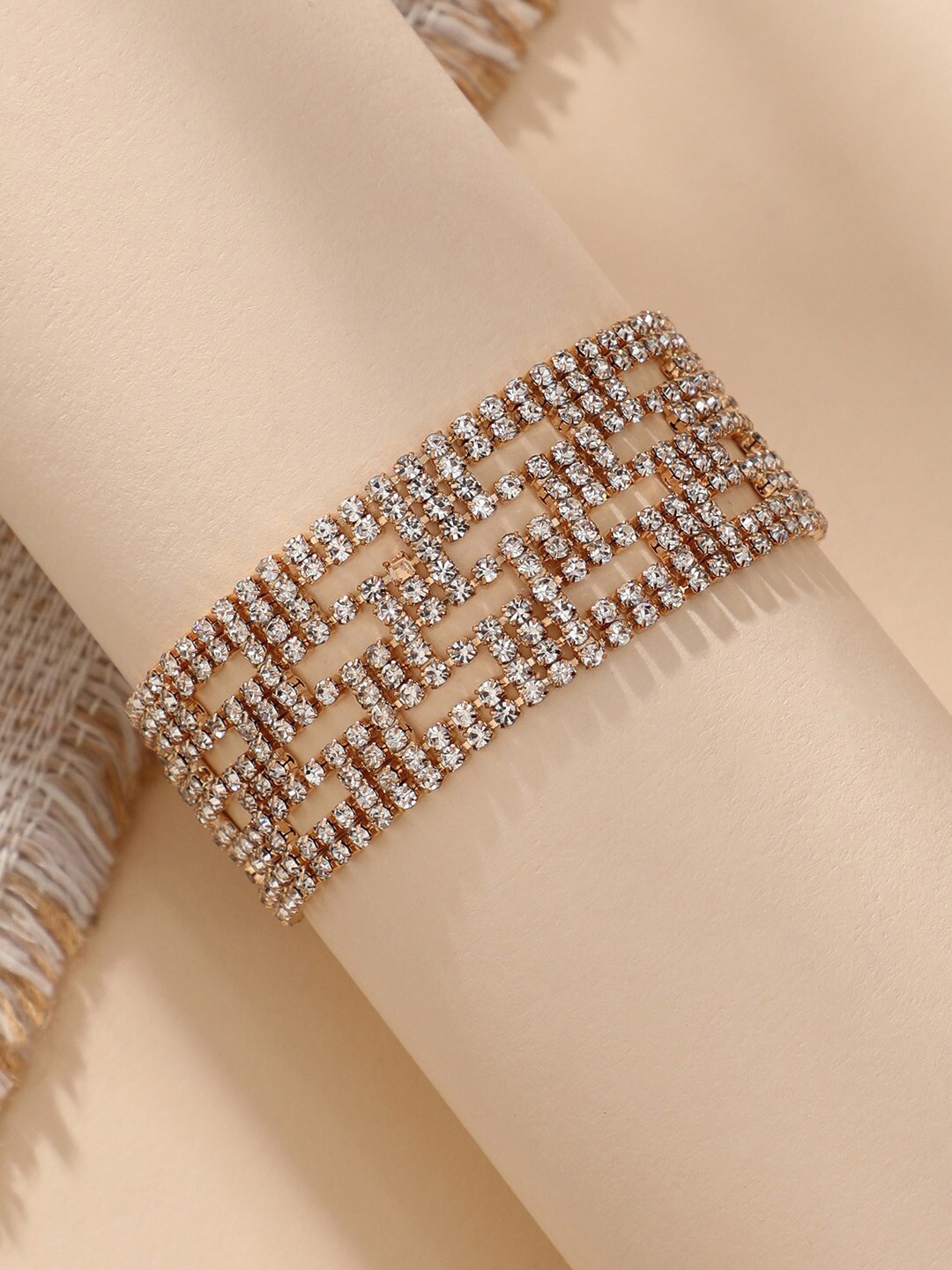 

DressBerry Gold-Plated Stone-Studded Wraparound Bracelet