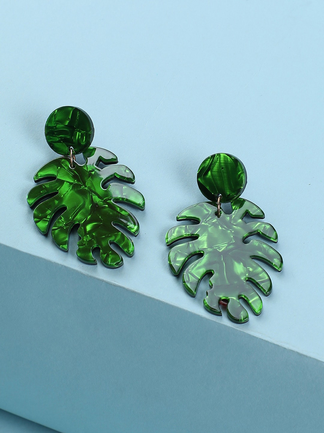 

DressBerry Green Gold Plated Contemporary Drop Earrings