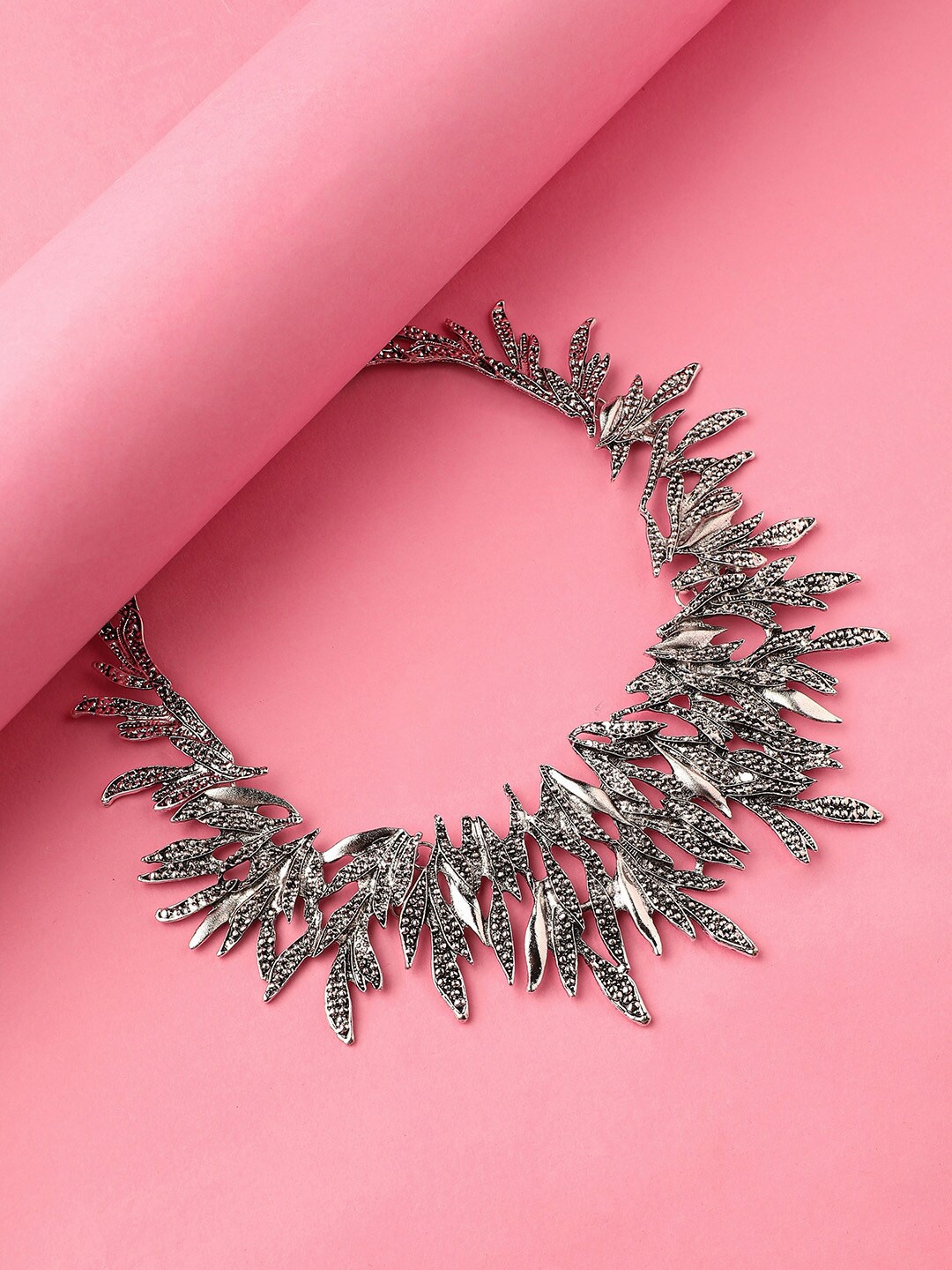 

DressBerry Silver-Plated Statement Necklace