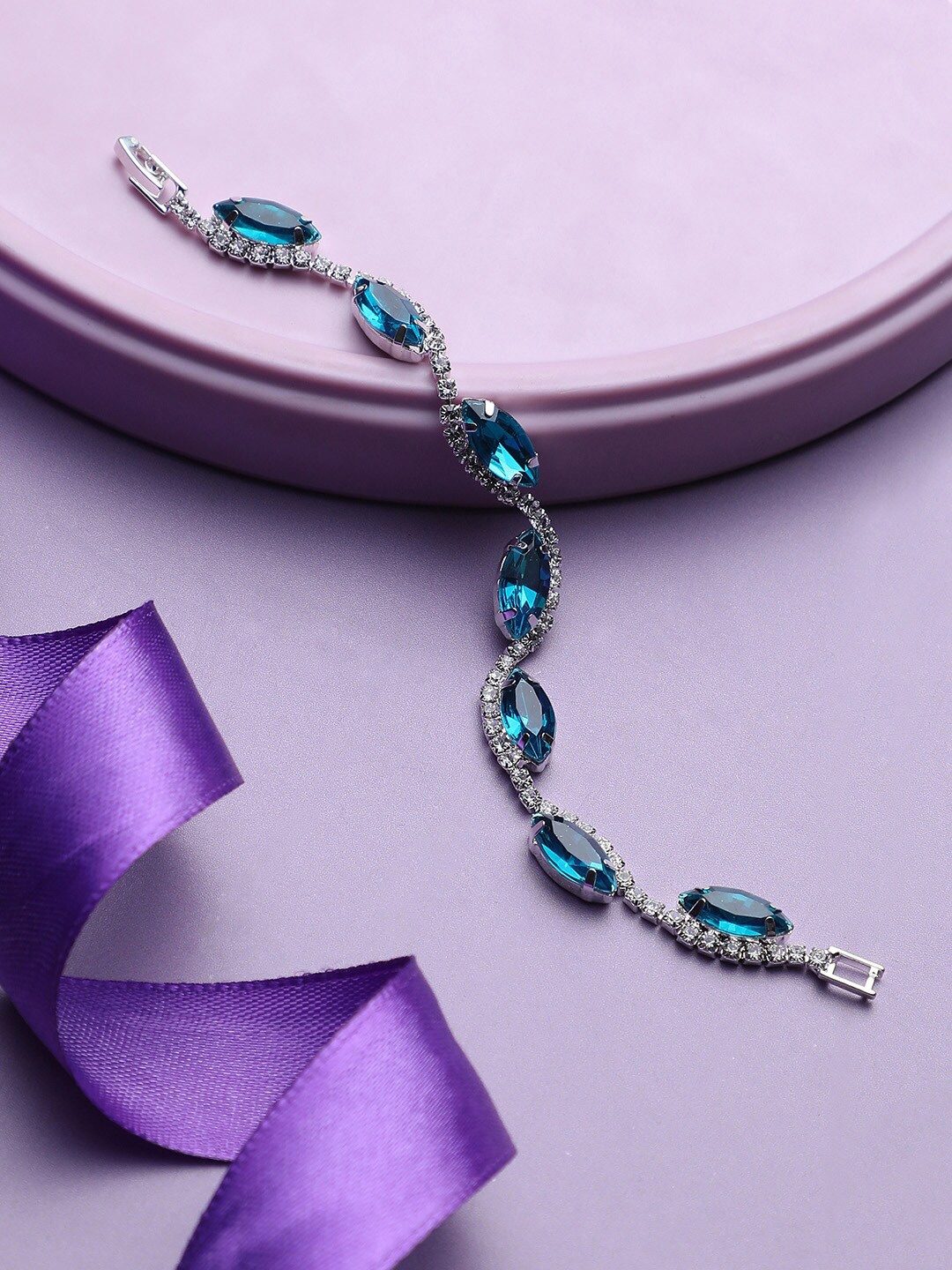 

DressBerry Silver-Plated Stone-Studded Wraparound Bracelet