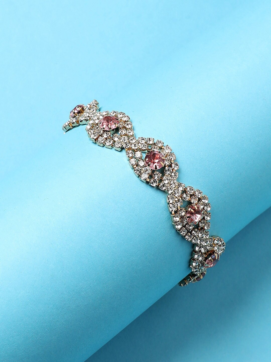 

DressBerry Gold-Plated Stone-Studded Wraparound Bracelet