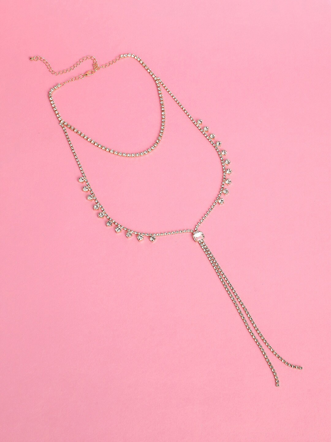

DressBerry Gold-Plated Stone-Studded Layered Necklace