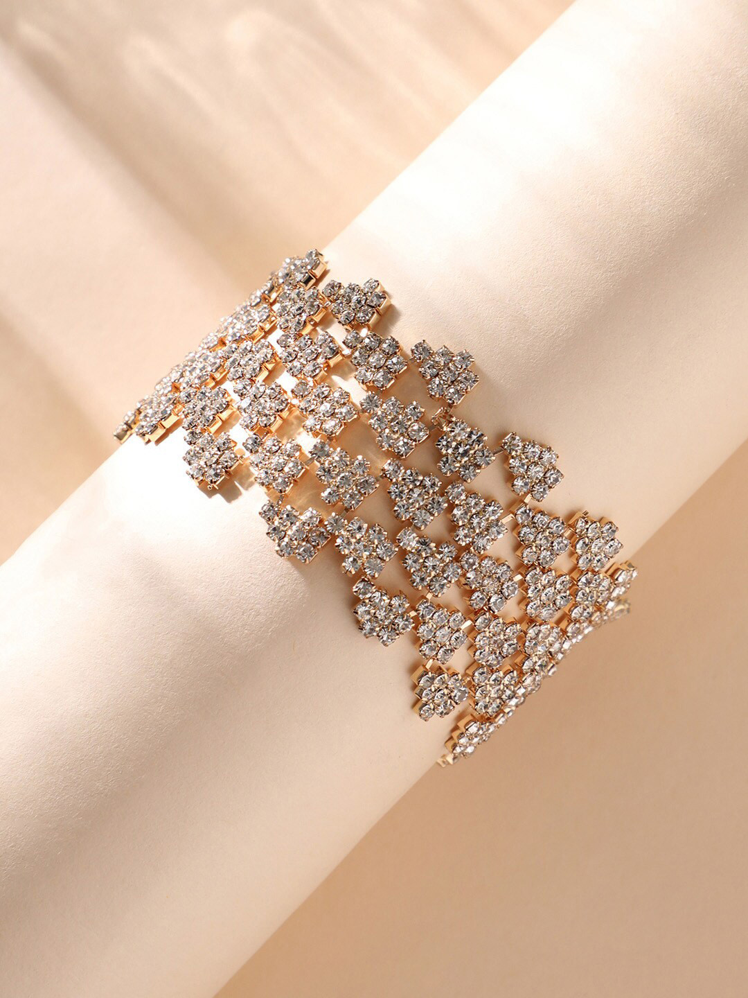 

DressBerry Gold-Plated Stone-Studded Wraparound Bracelet