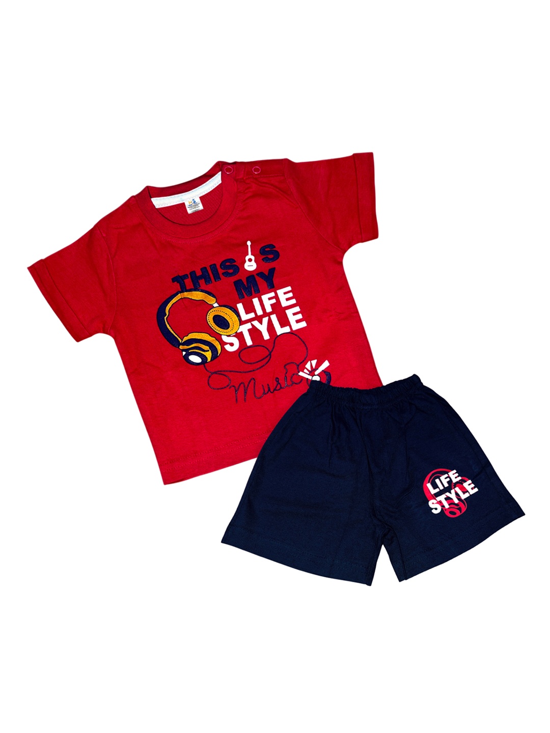 

BAESD Infants Printed Pure Cotton T-Shirt With Shorts, Red