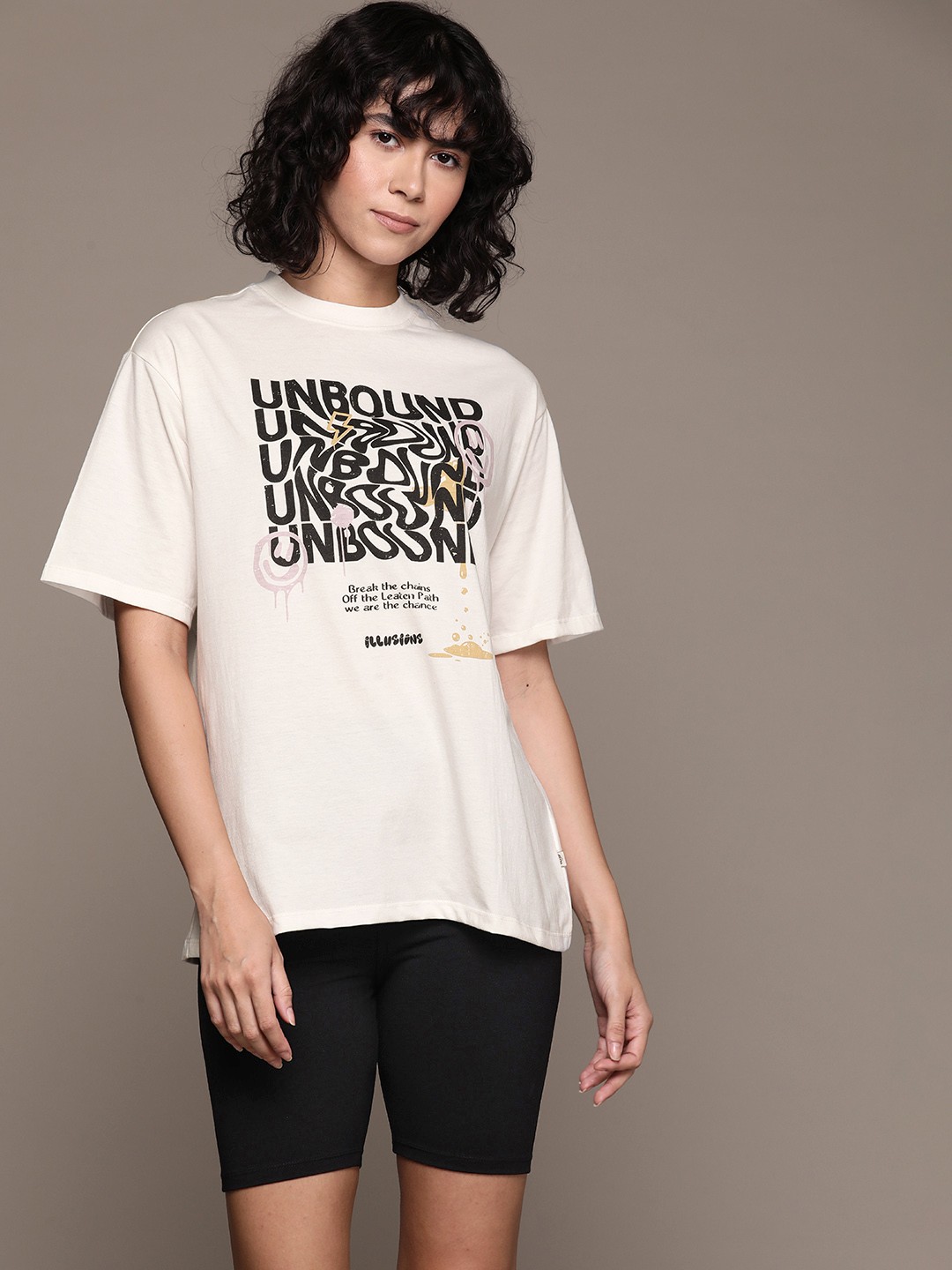 

The Roadster Lifestyle Co. Printed Oversized Co-Ords, Cream