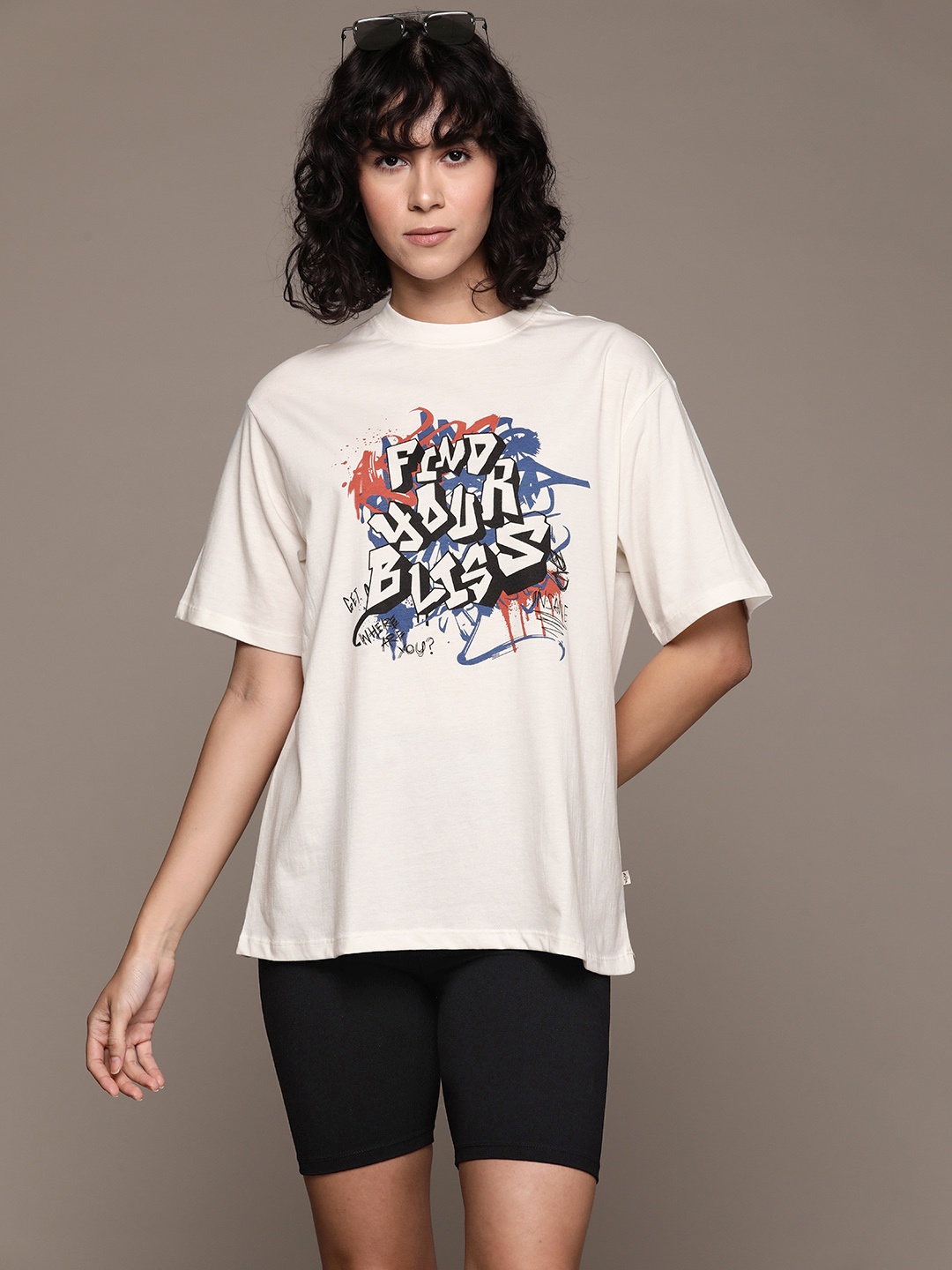 

The Roadster Lifestyle Co. Printed Oversized Co-Ords, Cream