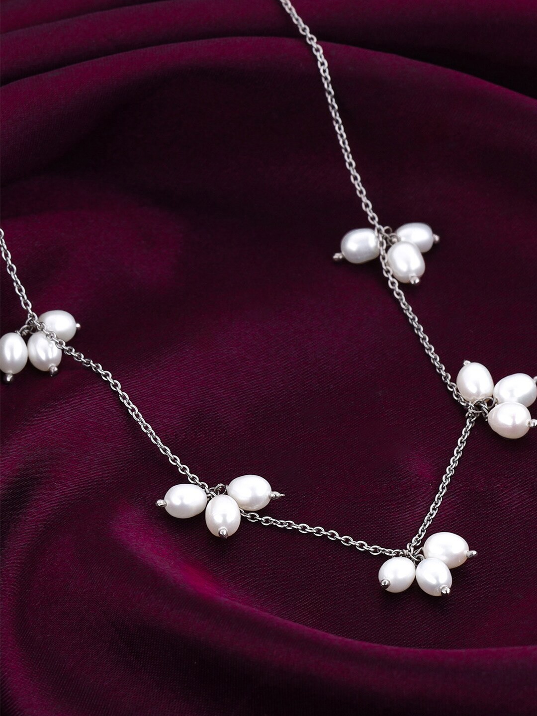 

GIVA 925 Sterling Silver Rhodium-Plated Beaded Necklace