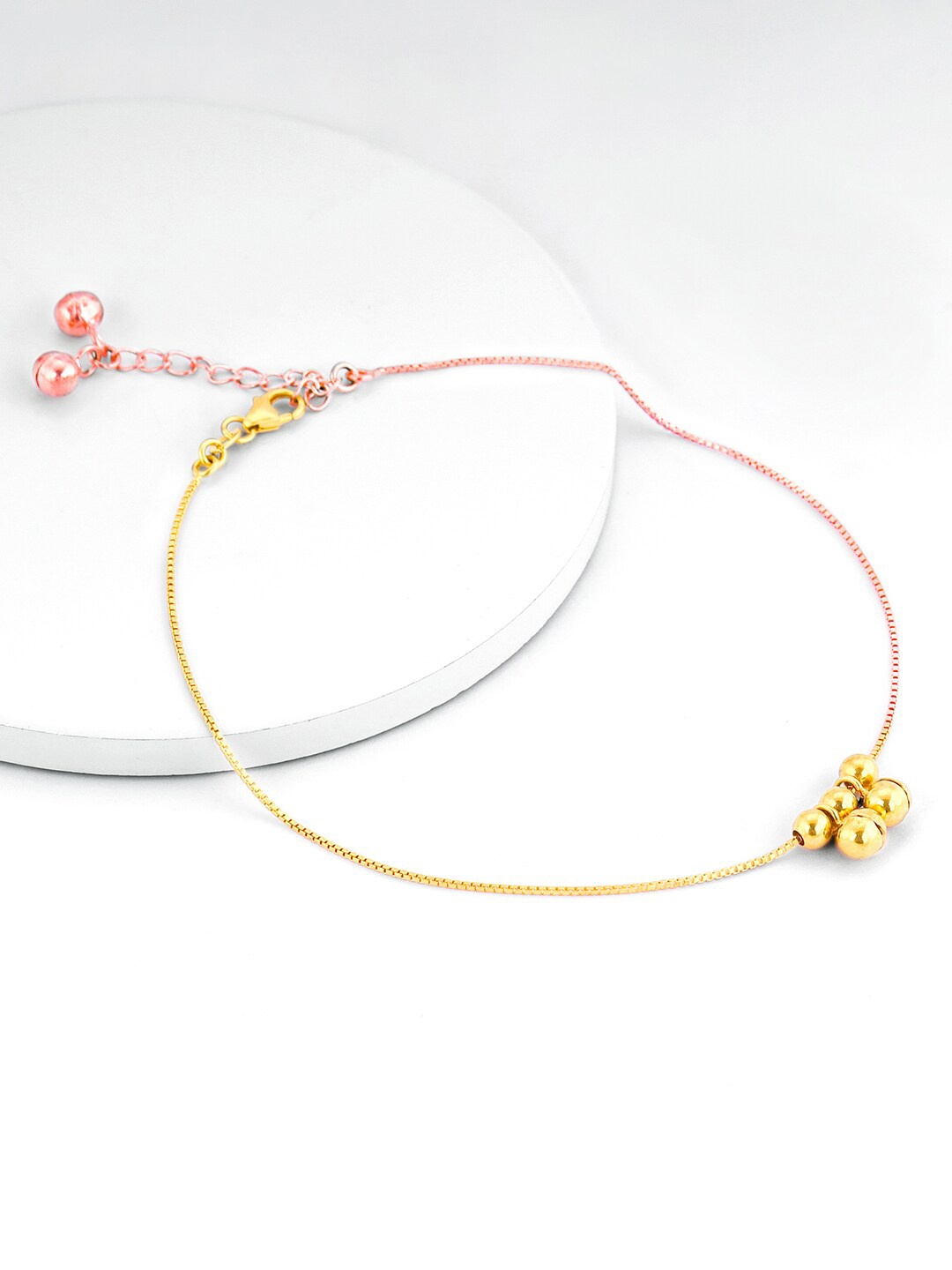 

GIVA Rose Gold-Plated & Gold-Plated Beaded Anklet