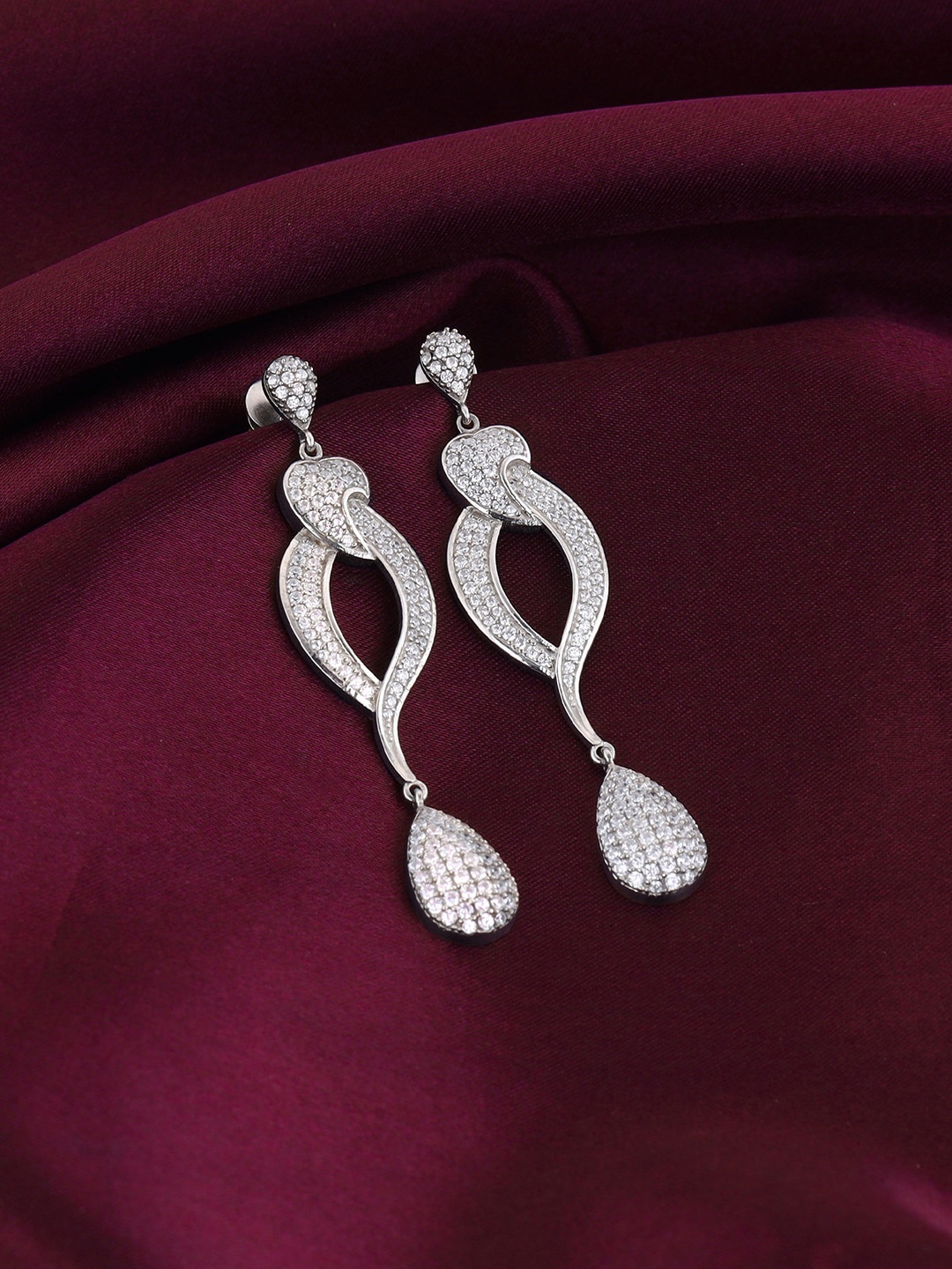 

GIVA Rhodium-Plated Sterling Silver Contemporary Drop Earrings