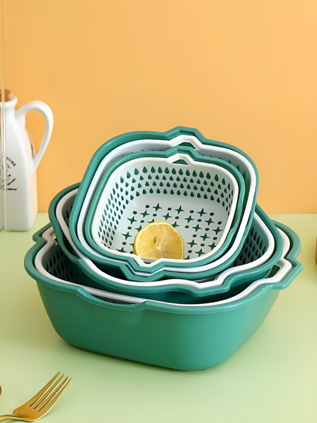 

YELONA Green & White 6 Pieces Strainer
