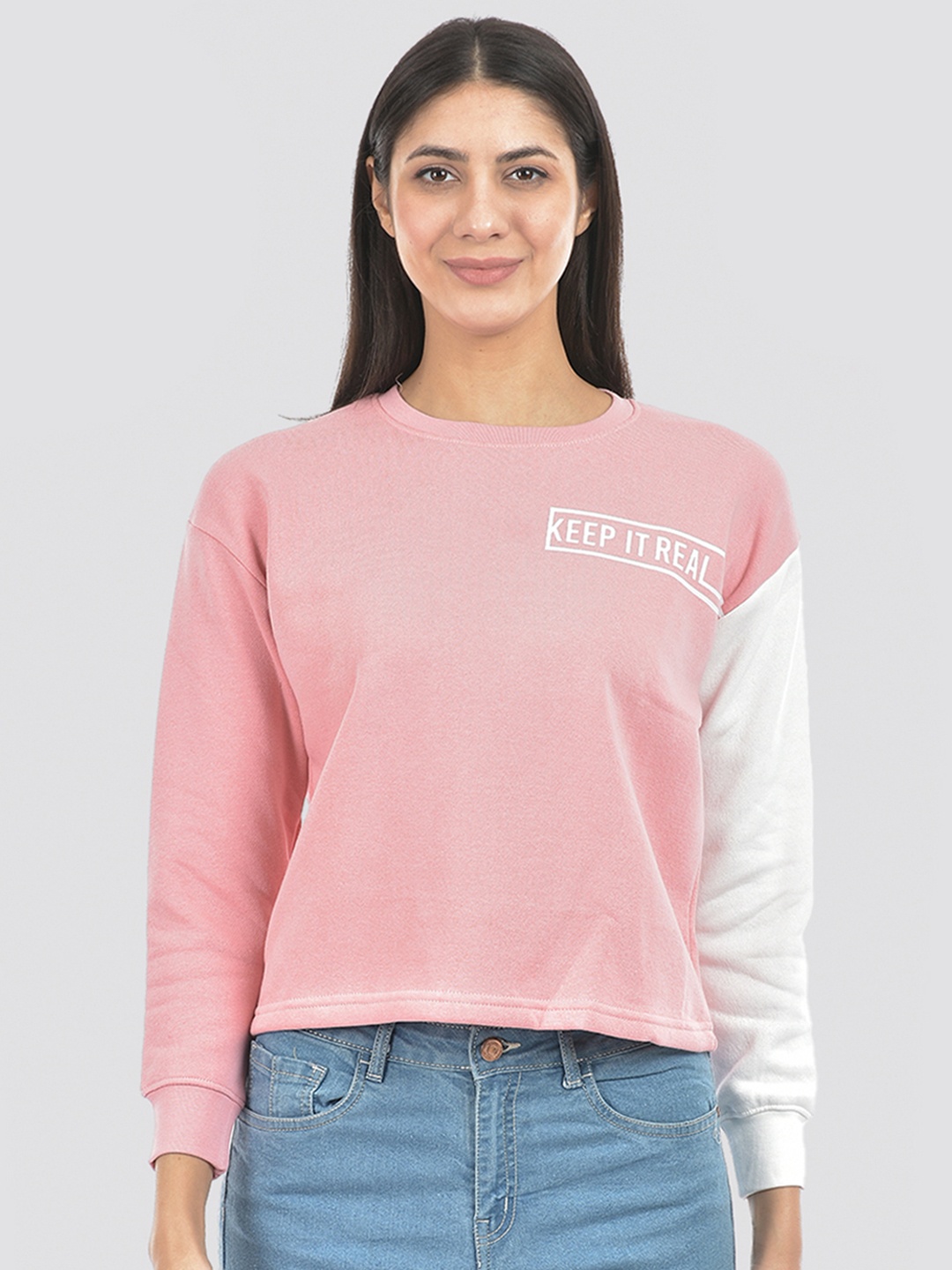 

NNumero Uno Colourblocked Pullover Sweatshirt, Pink