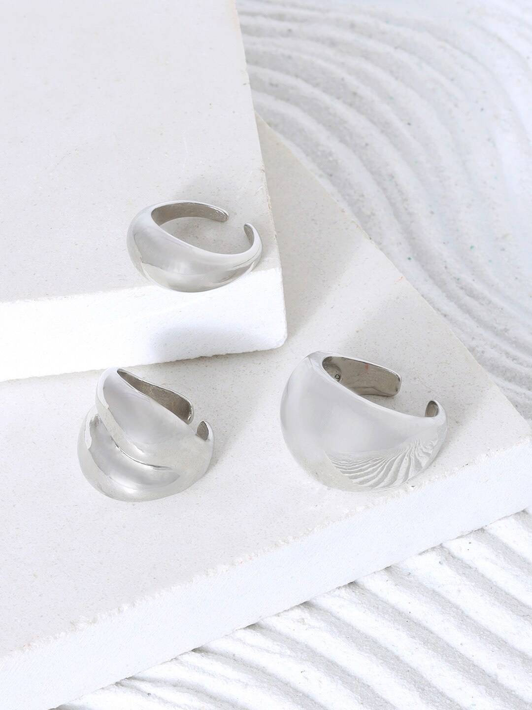 

JOKER & WITCH Set Of 3 Silver Plated Finger Rings
