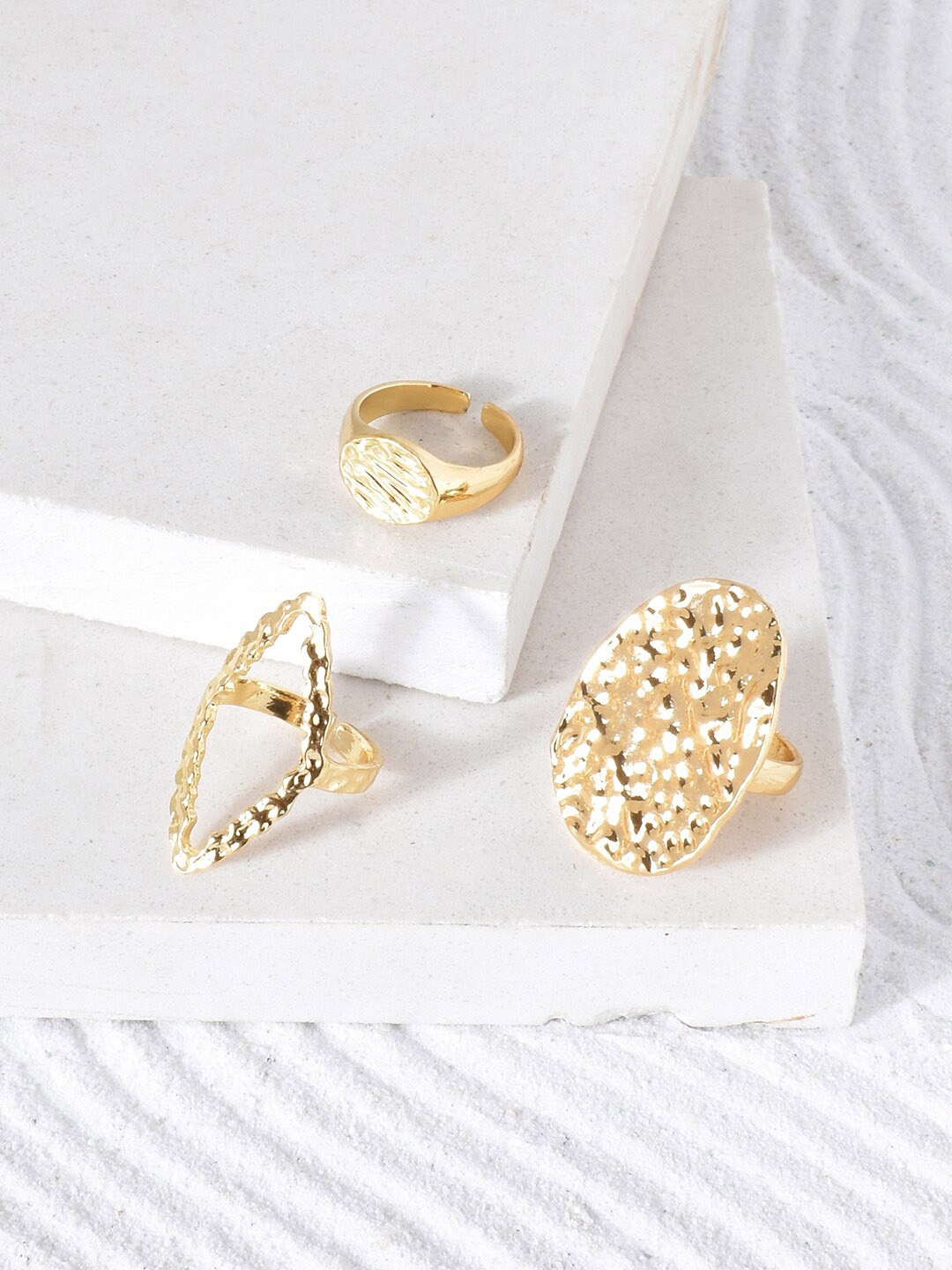 

JOKER & WITCH Set of 3 Gold Plated Ariadne Design Adjustable Finger Rings