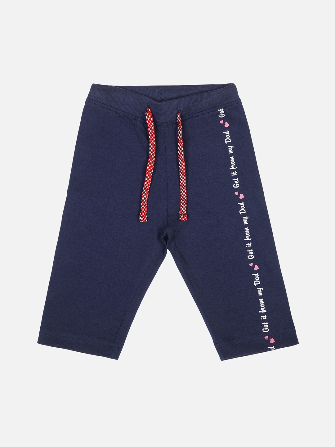 

Bodycare Girls Typography Printed Mid-Rise Cotton Capris, Navy blue