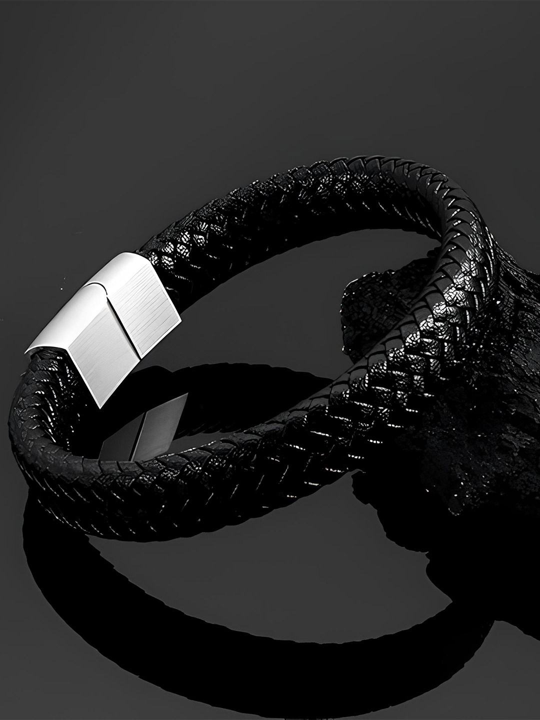 

KARISHMA KREATIONS Unisex Leather Wraparound Bracelet, Black