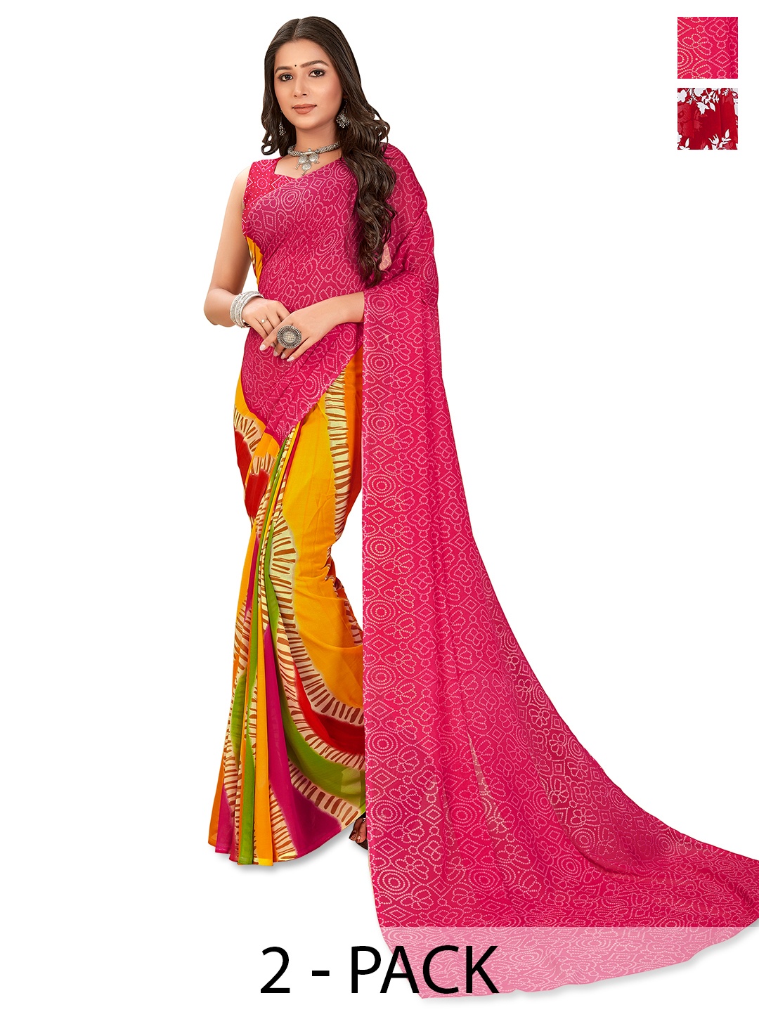 

ANAND SAREES Floral Poly Georgette Saree, Maroon