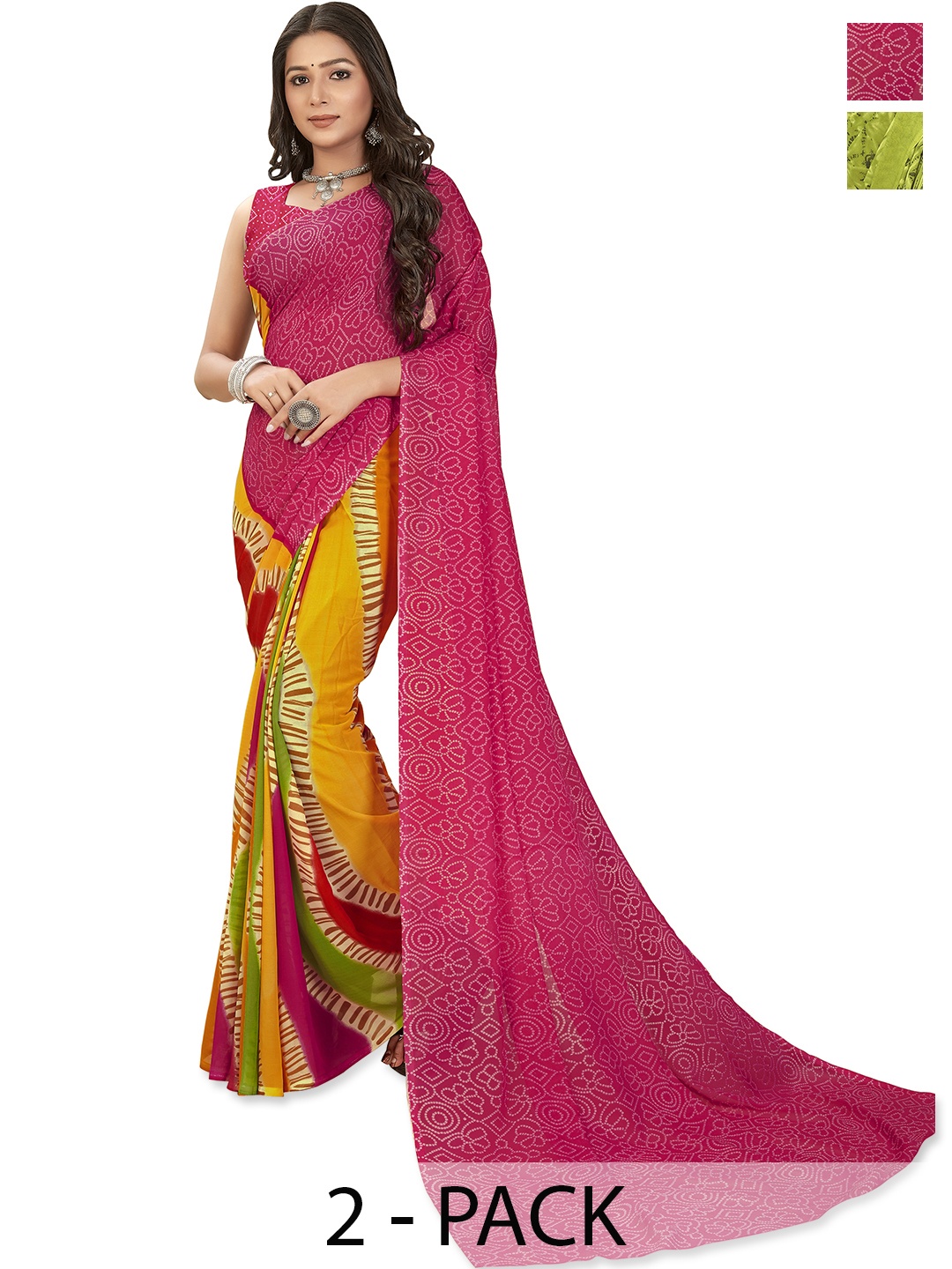 

ANAND SAREES Poly Georgette Saree, Green