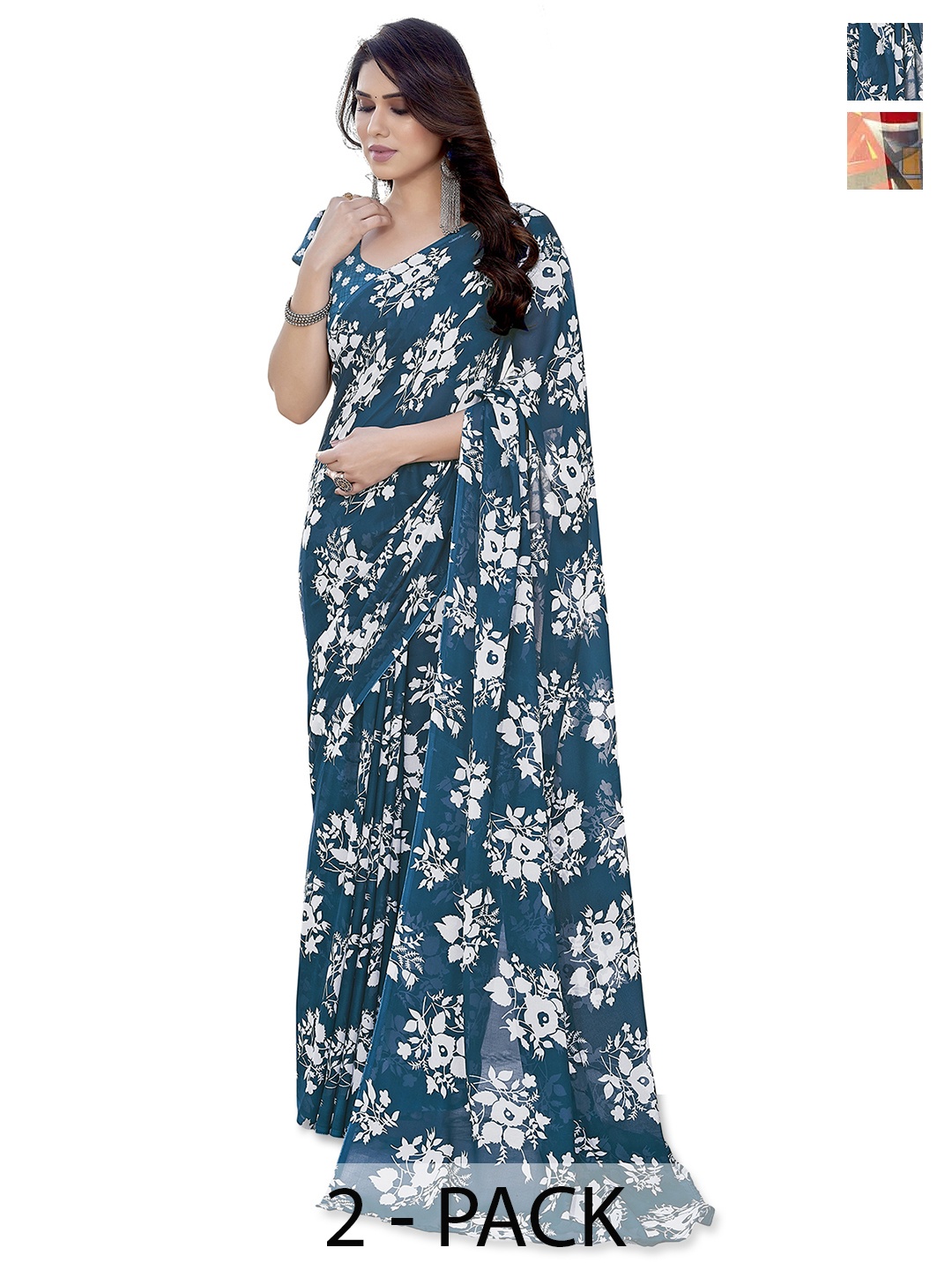 

ANAND SAREES Saree Pack of 2, Yellow