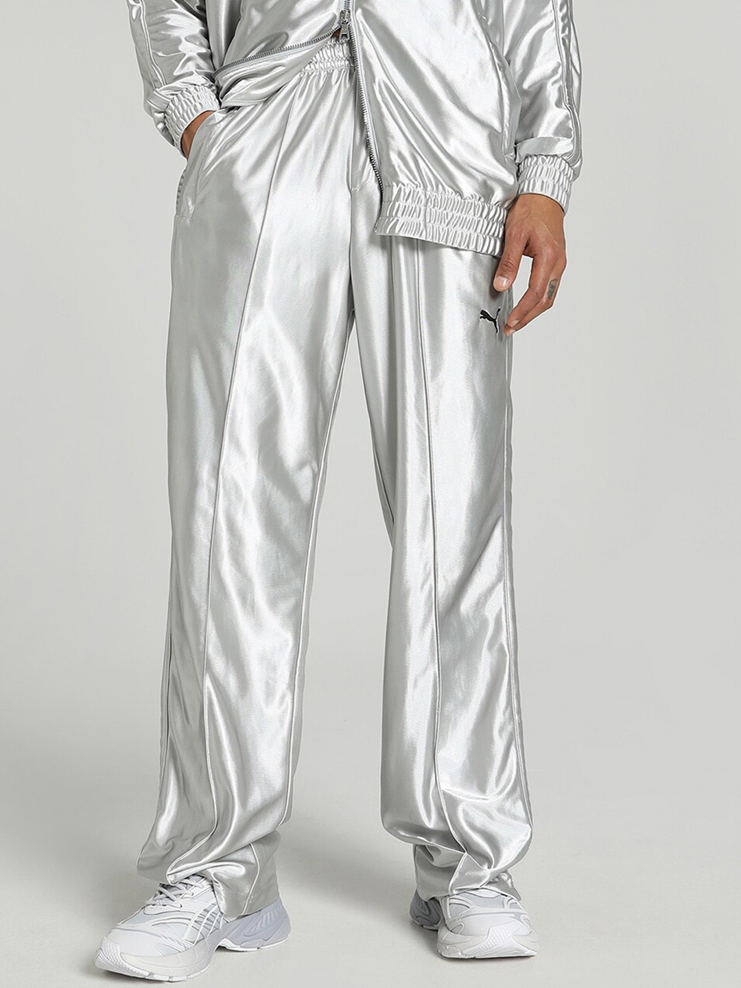 

Puma T7 Metallic Relaxed Fit Track Pants, Grey