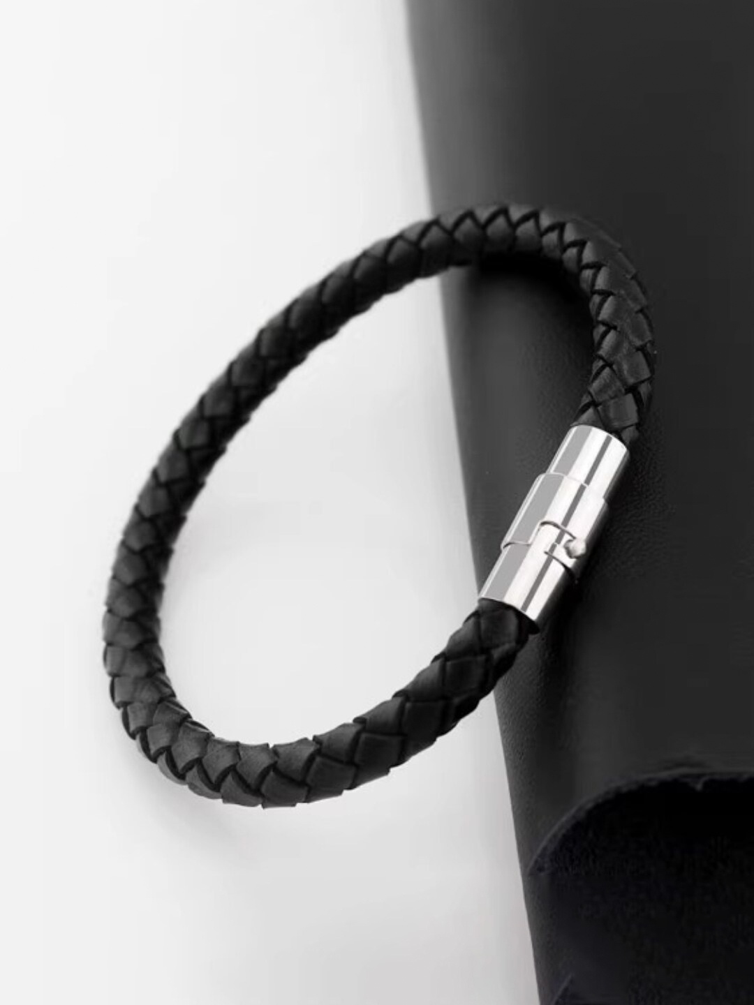 

SALTY Men Textured Leather Wraparound Bracelet, Black