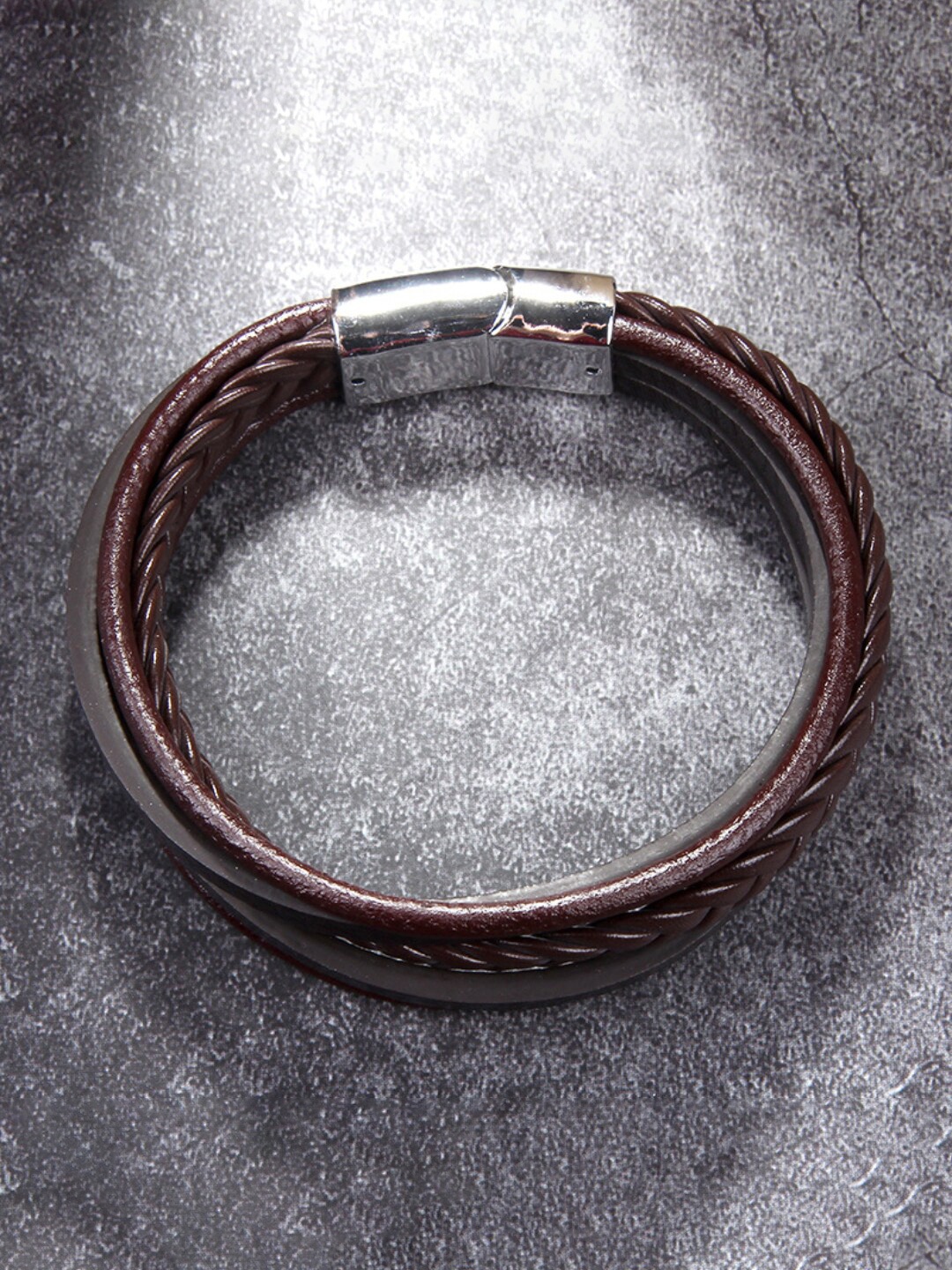 

SALTY Men Leather Multistrand Bracelet, Brown